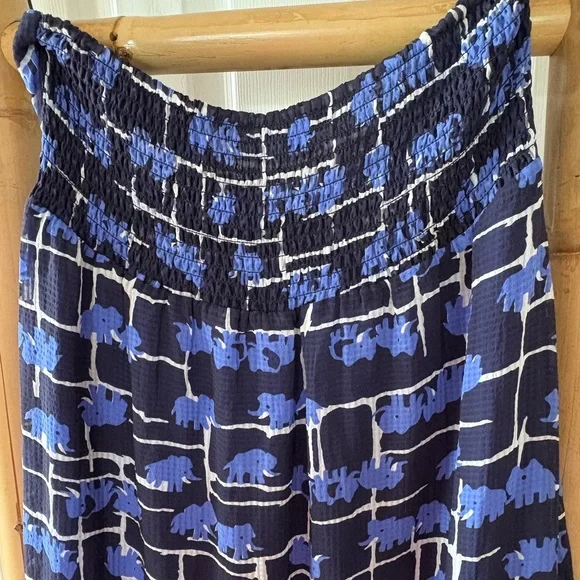 Calypso St. Barth Silk Maxi Dress in a Blue Elephant Print. Size L. New! - Picture 12 of 15